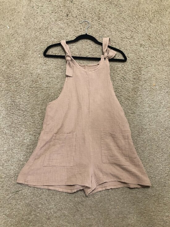 Overalls Short casual summer Size S Cream Color - Picture 4 of 4